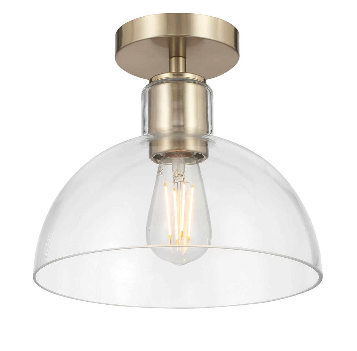9'' Knightsdale Modern GoldClear 1 Light Semi-Flush Mount