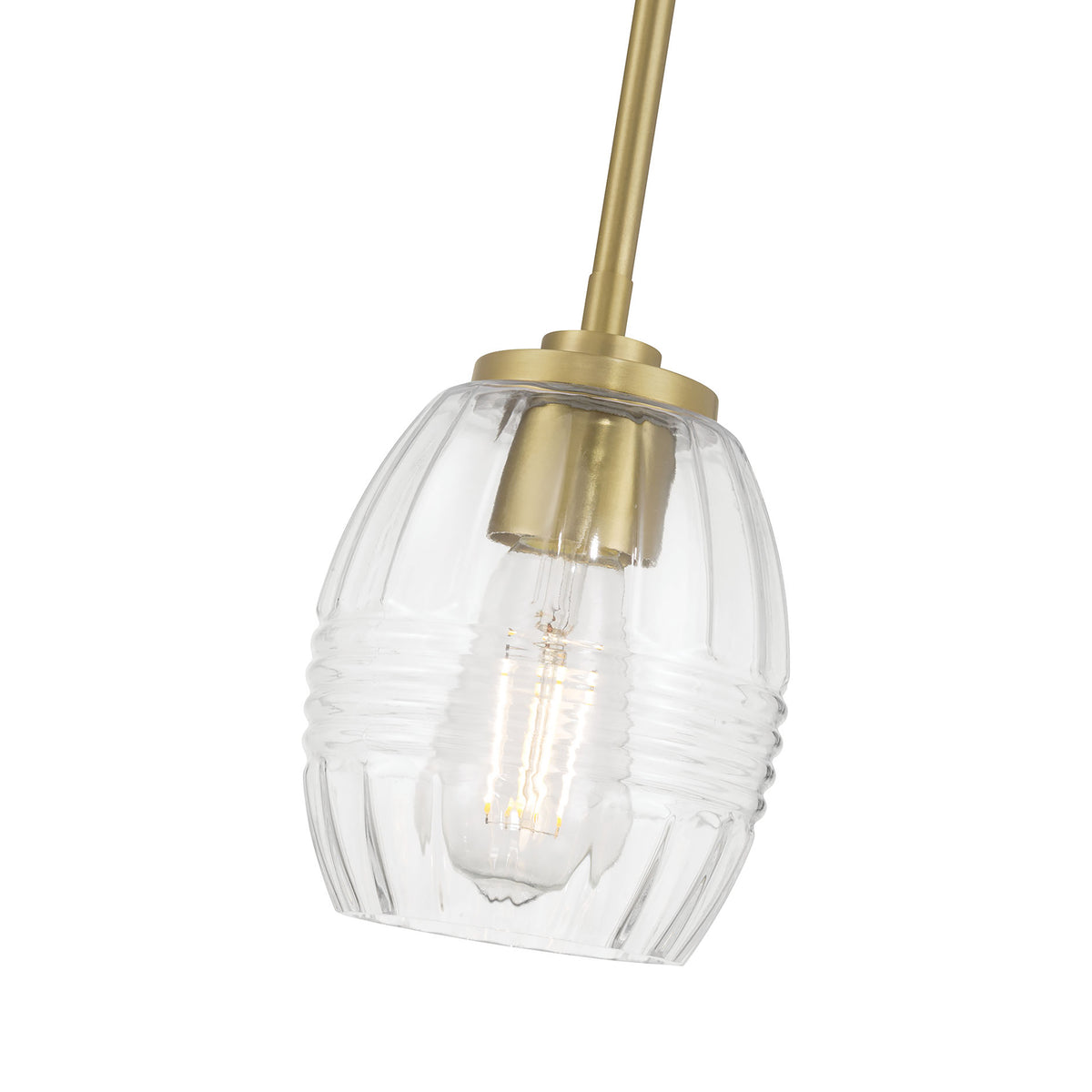 7.5'' Miravelle Vintage Brass 1 Light Mini Pendant