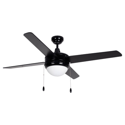 52 Inch Europa IV AC Black Indoor Ceiling Fan 4-Blade Reversible