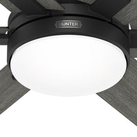 52 inch Georgetown ENERGY STAR® HunterExpress Matte Black Ceiling Fan with LED Light Kit and Handheld Remote