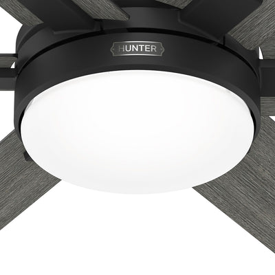 52 inch Georgetown ENERGY STAR® HunterExpress Matte Black Ceiling Fan with LED Light Kit and Handheld Remote