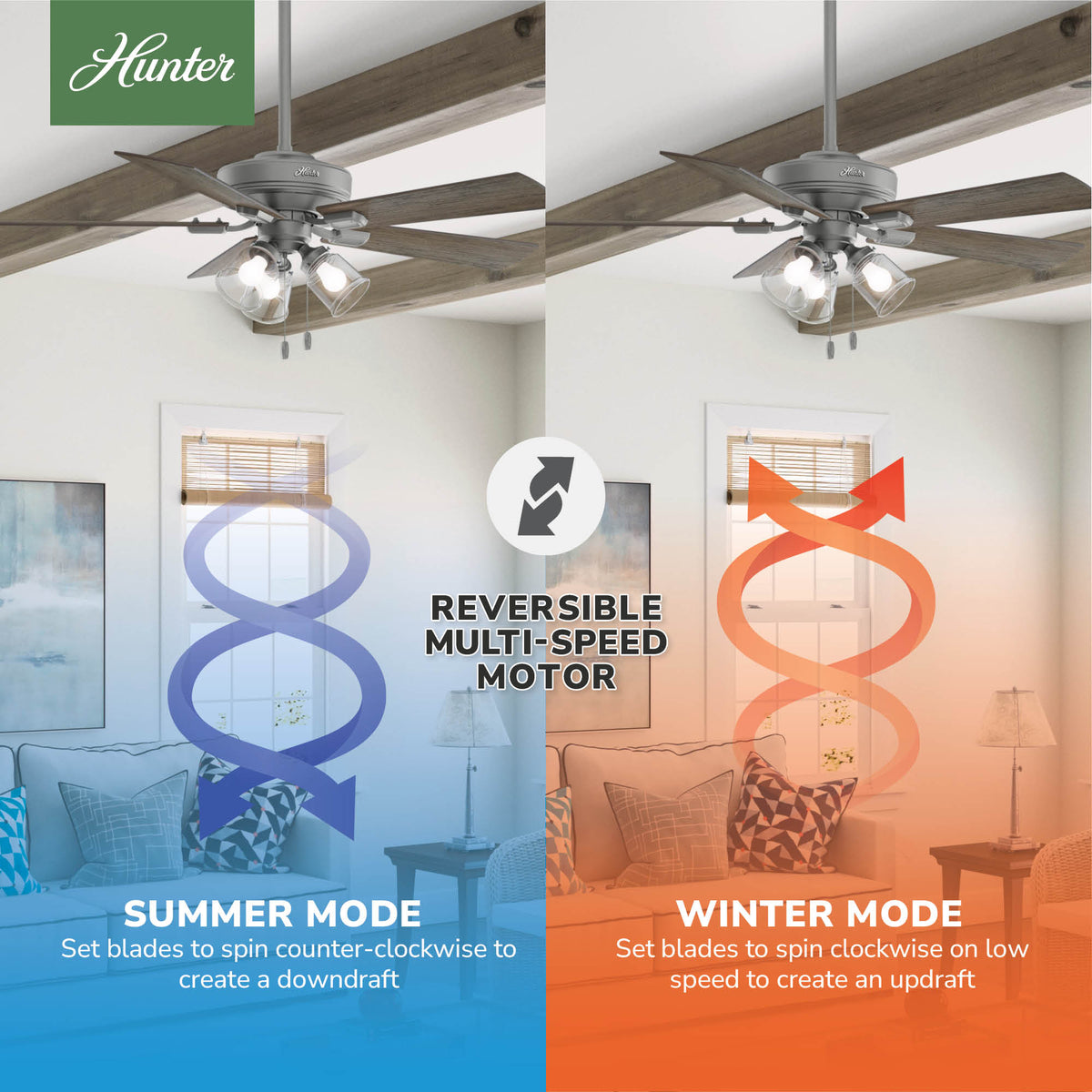 52 inch Crestfield Matte Silver Ceiling Fan with LED Light Kit and Pull Chain