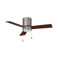 52 Inch Sabio AC Brushed Nickel Indoor Ceiling Fan 3 Walnut Blade Reversible