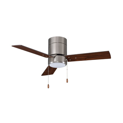 52 Inch Sabio AC Brushed Nickel Indoor Ceiling Fan 3 Walnut Blade Reversible