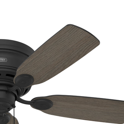 42 inch Low Profile Matte Black Low Profile Ceiling Fan and Pull Chain