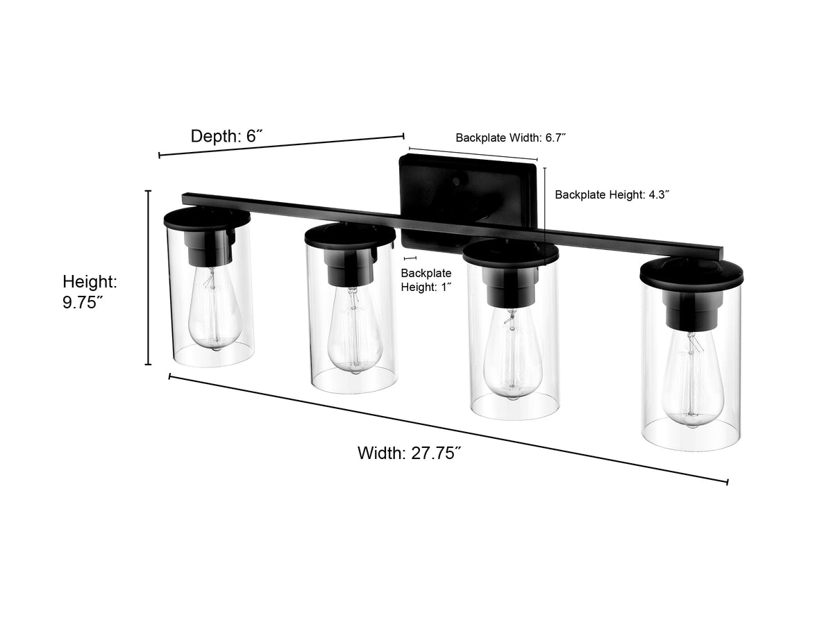 27.63'' Verlana Brushed Nickel 4 Light Bath Vanity
