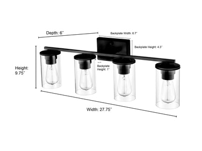 27.63'' Verlana Brushed Nickel 4 Light Bath Vanity