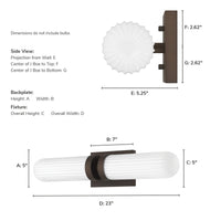 Beverly Glen 24-inch 2-light Matte Bronze Vanity Light with Milk Glass