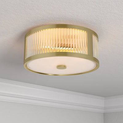 5.5'' Ardezia Vintage Brass 3 Light Flush Mount