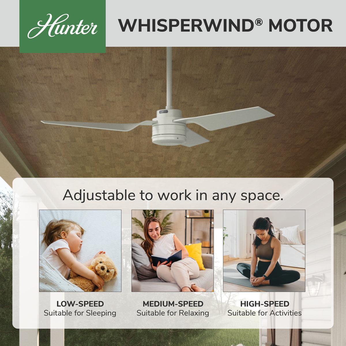 52 inch Cabo Frio Fresh White Damp Rated Ceiling Fan and Wall Control