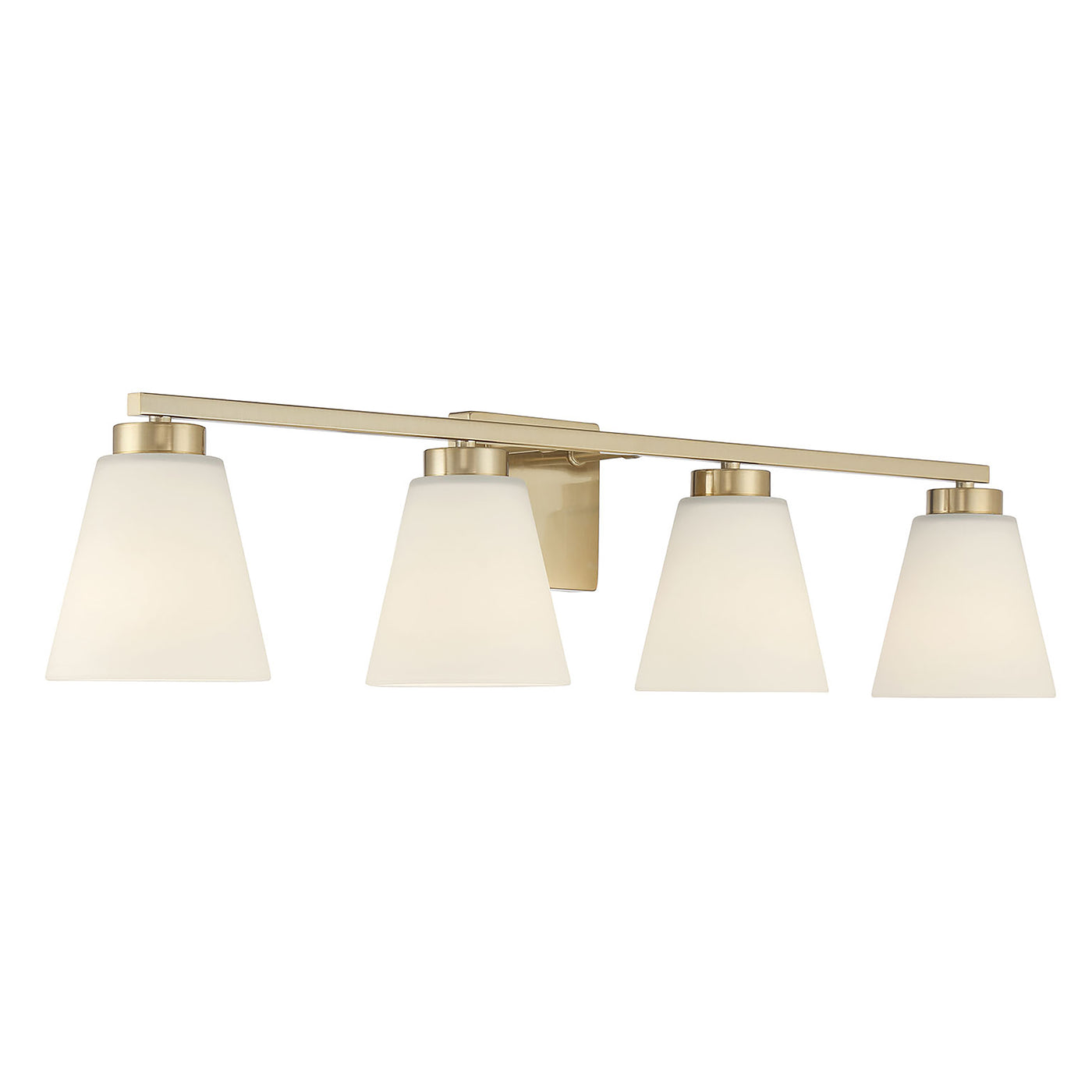 31-inch Strayhan Modern Gold 4-Light White Frosted Glass Bathroom Vanity Light