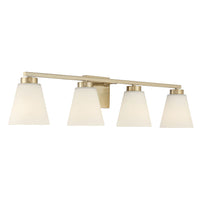 31-inch Strayhan Modern Gold 4-Light White Frosted Glass Bathroom Vanity Light