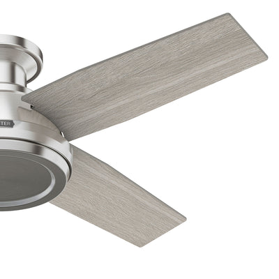 44 inch Dempsey Brushed Nickel Low Profile Ceiling Fan and Handheld Remote