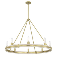 29'' Rovessa Vintage Brass 6 Light Chandelier