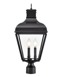 24'' Edenton Matte Black 3 Light Post Lantern