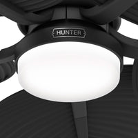 52 inch Tropic View Matte Black Damp Rated Ceiling Fan with LED Light Kit and Wall Control