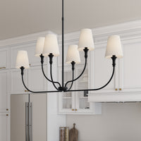 29'' Mairbourne Matte Black 6 Light Linear Chandelier