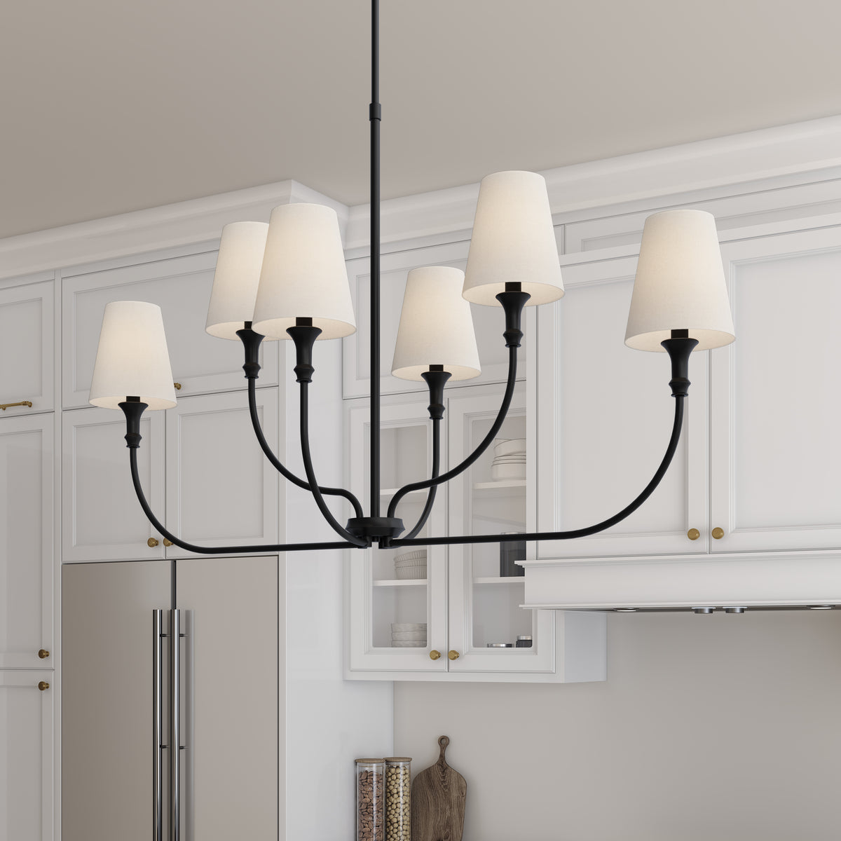 29'' Mairbourne Matte Black 6 Light Linear Chandelier