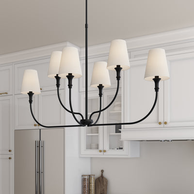 29'' Mairbourne Matte Black 6 Light Linear Chandelier