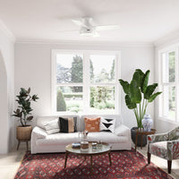 44 inch Dempsey Fresh White Low Profile Ceiling Fan and Handheld Remote