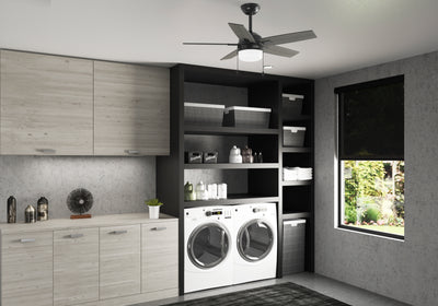 44 inch Anisten Matte Black Ceiling Fan with LED Light Kit and Pull Chain