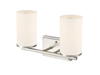 14-inch Verlana Brushed Nickel 2-Light Etched White Glass Bathroom Vanity Light