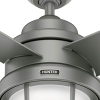 54 inch Searow Matte Silver WeatherMax Indoor / Outdoor Ceiling Fan with LED Light Kit and Wall Control
