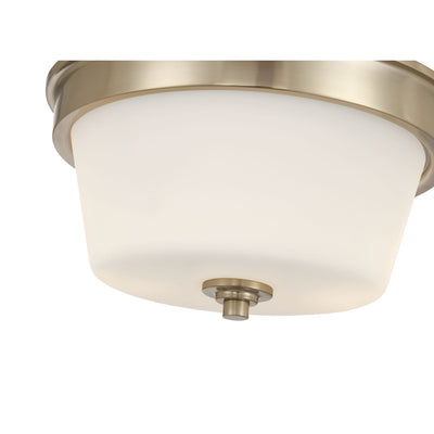 13-inch Strayhan Modern Gold 2-Light White Frosted Glass Flush Mount Ceiling Light