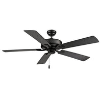 52 Inch Velbreeze AC Matte Black Outdoor Ceiling Fan 5-Blade