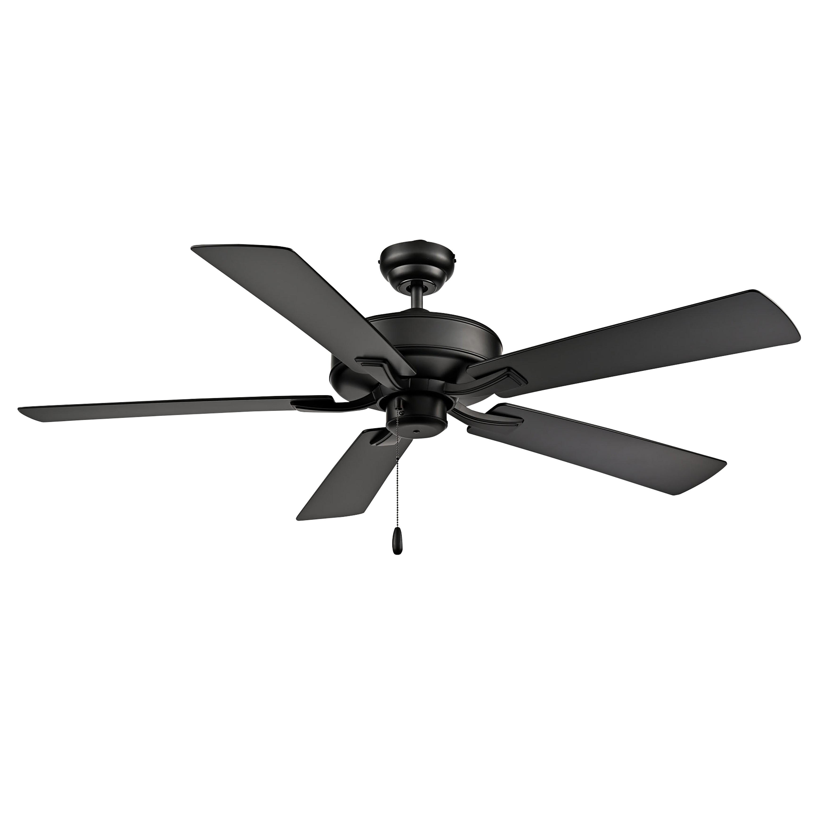 52 Inch Velbreeze AC Matte Black Outdoor Ceiling Fan 5-Blade