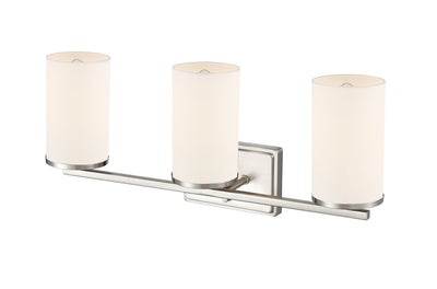22-inch Verlana Brushed Nickel 3-Light Etched White Glass Bathroom Vanity Light