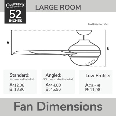 Casablanca 52 inch Wisp Noble Bronze Ceiling Fan with LED Light Kit and Handheld Remote