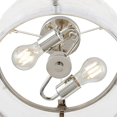 13'' Bennetti Polished NickelWater 2 Light Semi-Flush Mount