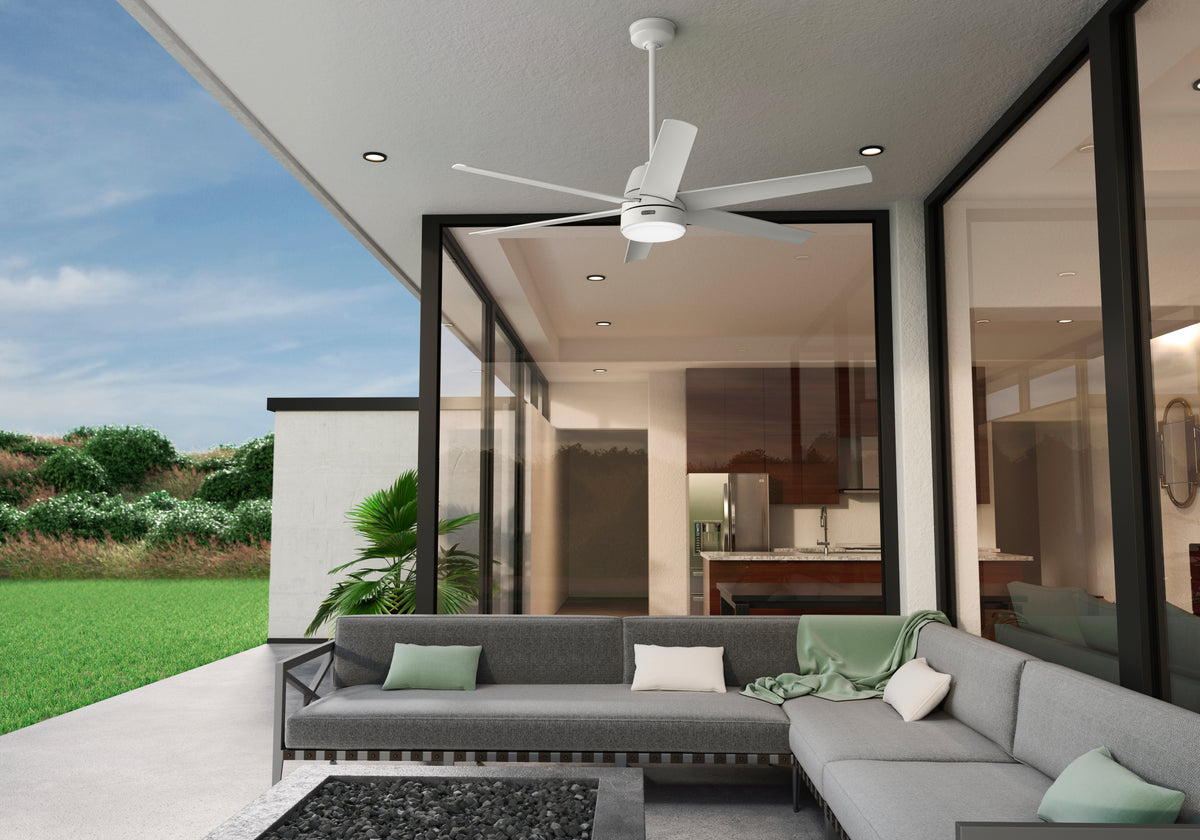 60 inch Skysail ENERGY STAR® Fresh White WeatherMax Indoor / Outdoor Ceiling Fan with LED Light Kit and Wall Control