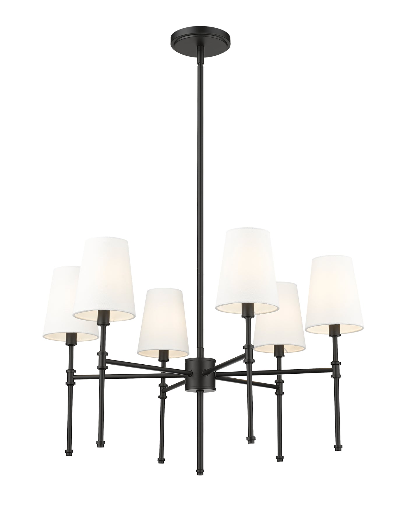 15.75'' Adorra Matte Black 6 Light Chandelier