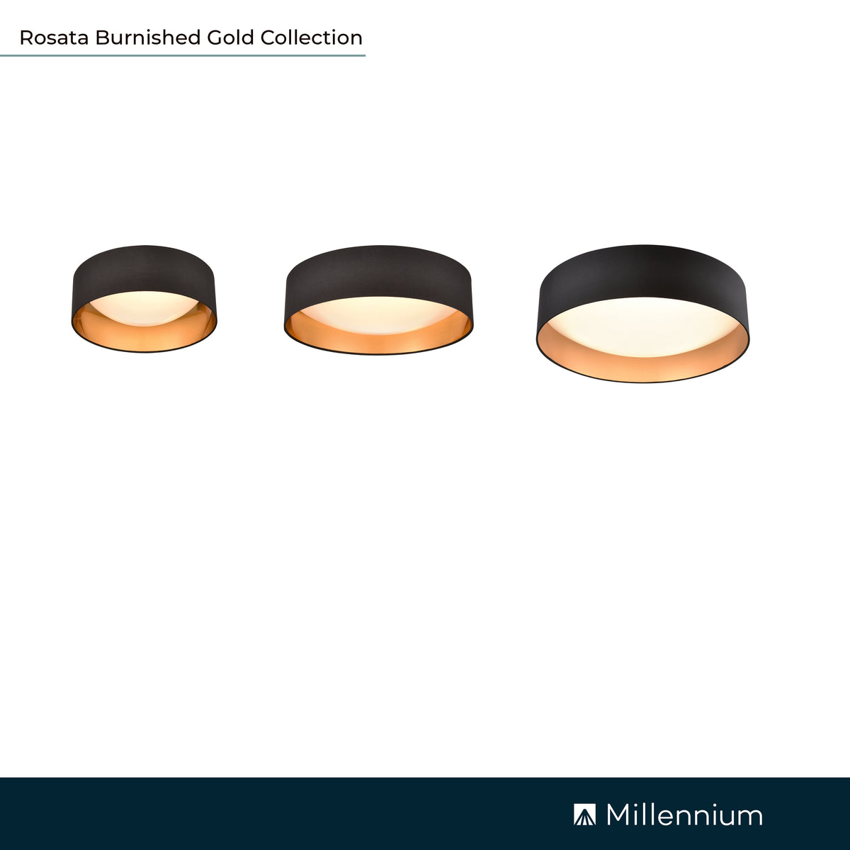 16-inch Rosata Burnished Gold Flush Mount Ceiling Light