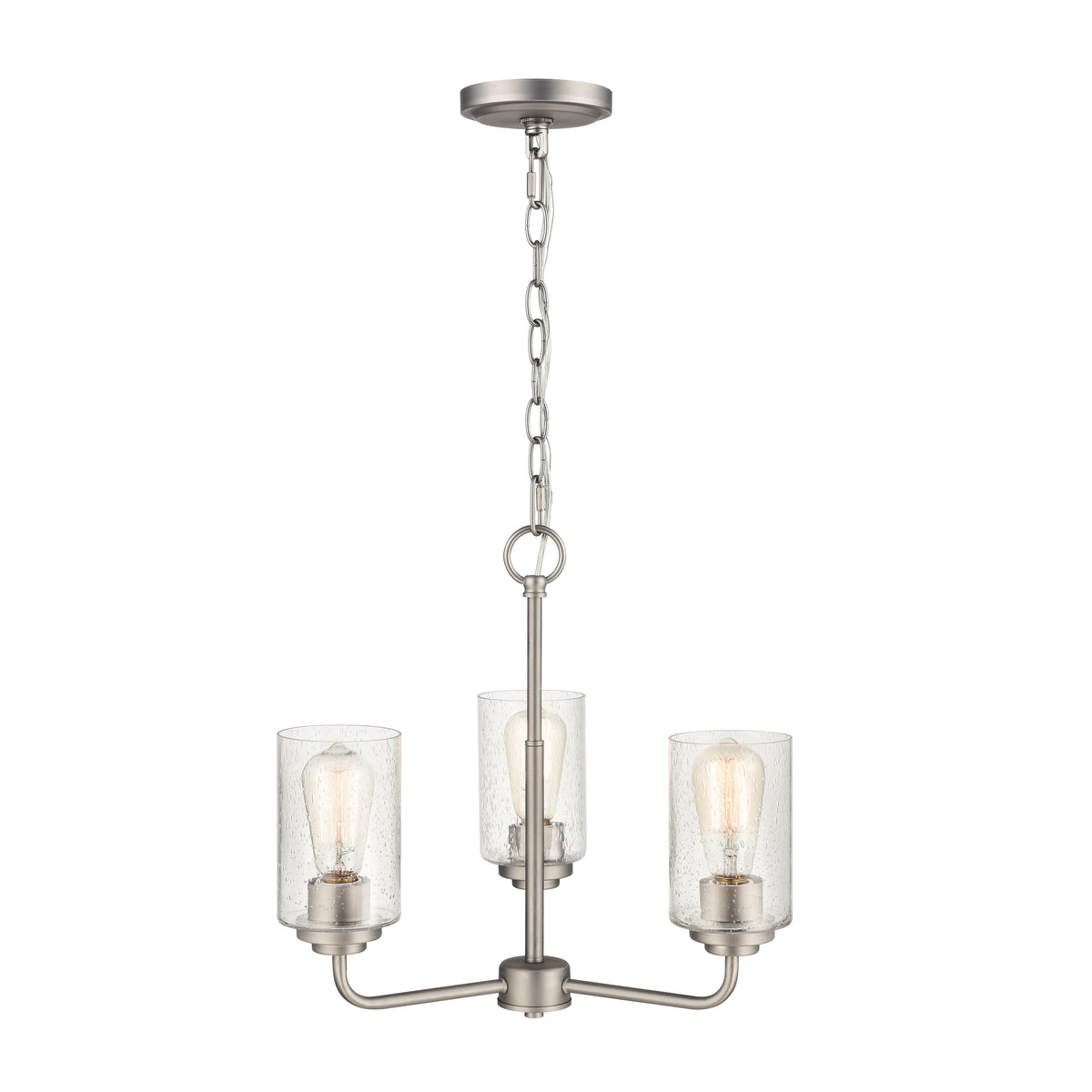 16'' Moven Satin Nickel 3 Light Chandelier