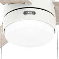 52 inch Brunner Matte White Low Profile Ceiling Fan with LED Light Kit and Pull Chain