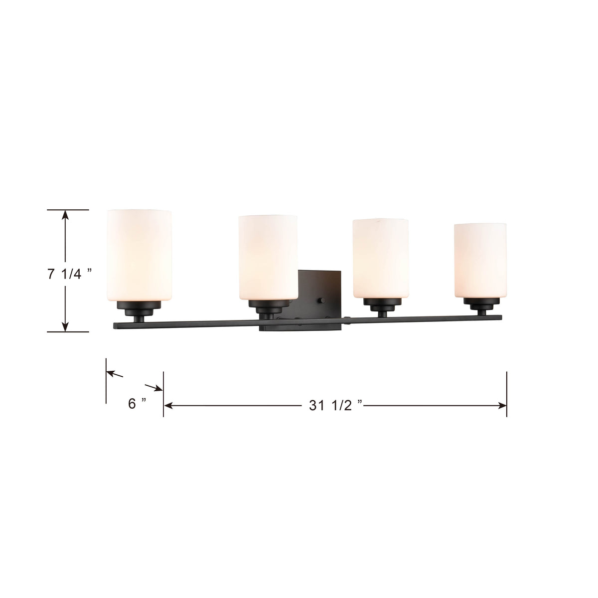 31.13'' Durham Matte Black 4 Light Bath Vanity