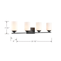 31.13'' Durham Matte Black 4 Light Bath Vanity