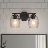 14'' Miravelle Matte Black 2 Light Bath Vanity