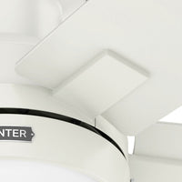 52 inch Anisten Fresh White Low Profile Ceiling Fan with LED Light Kit and Pull Chain