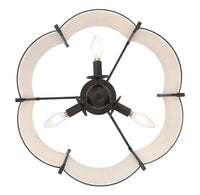 12'' Marlbeck Matte BlackOff White 3 Light Semi-Flush Mount
