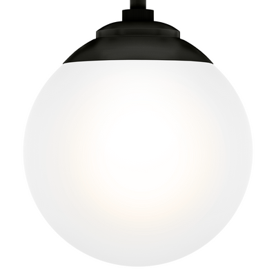 Hepburn 8-inch 1-light Matte Black Semi-Flush Mount with Cased White Glass