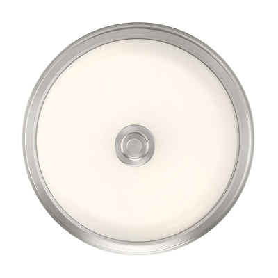 13-inch Strayhan Brushed Nickel 2-Light White Frosted Glass Flush Mount Ceiling Light