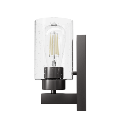 Hartland 9-inch 1-light Noble Bronze Wall Sconce with Seeded Glass