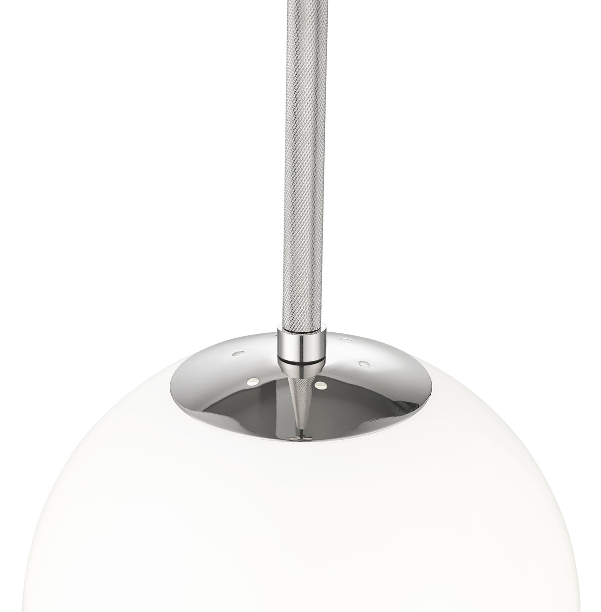 12-inch Kairo Polished Nickel 1-Light Shiny Opal Glass Pendant Light