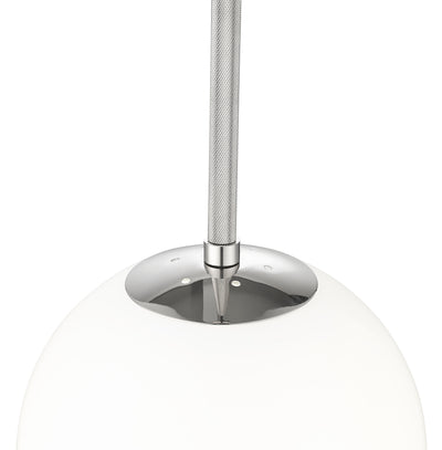 12-inch Kairo Polished Nickel 1-Light Shiny Opal Glass Pendant Light