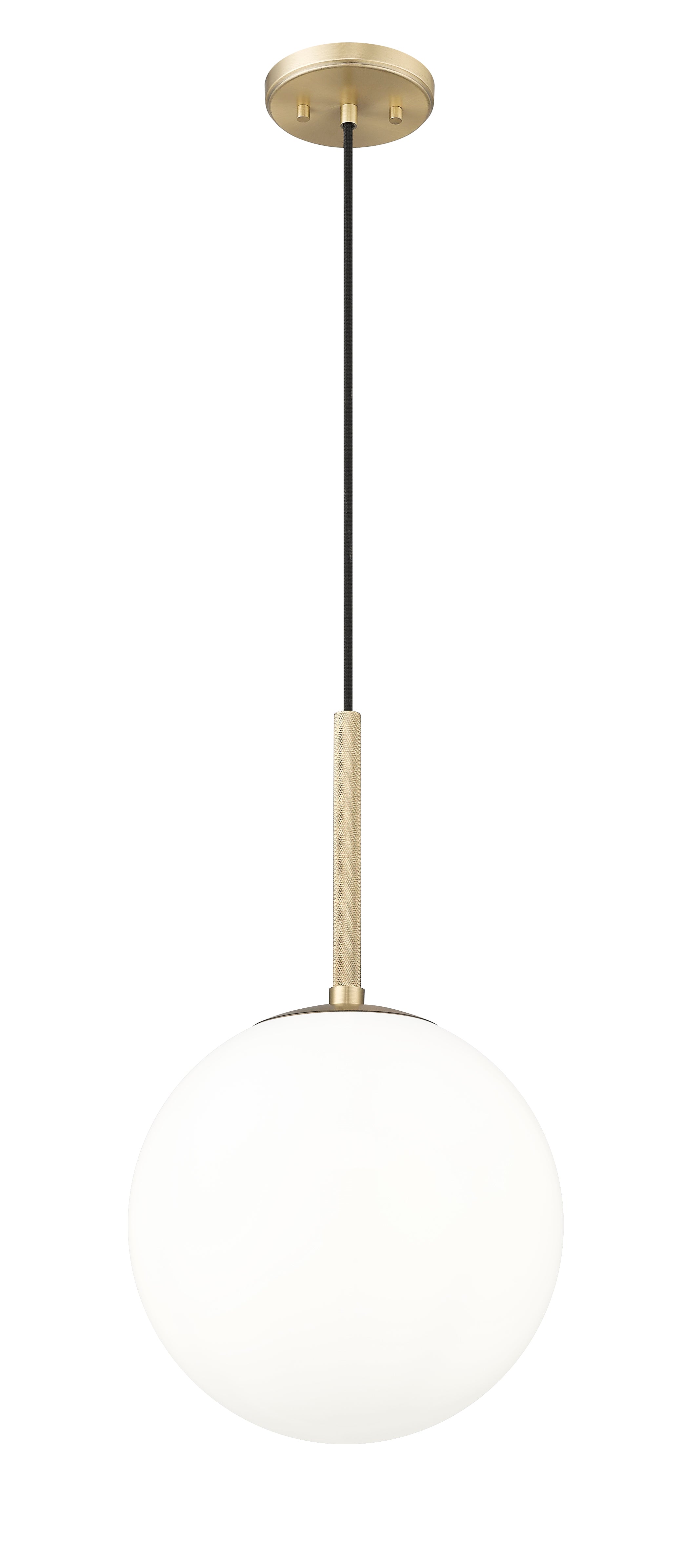 12-inch Kairo Vintage Brass 1-Light Shiny Opal Glass Pendant Light