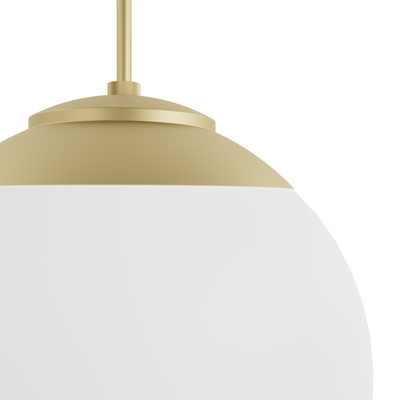 Hepburn 16-inch 3-light Modern Brass Globe Pendant with Cased White Glass